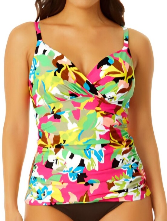 Anne Cole Other - ANNE COLE🎀 Twist Front Underwire Tankini Swim Top SIZE 32DD/34D
